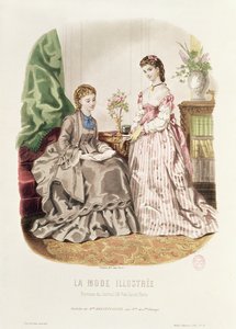 Modeplaat met baljurken, illustratie uit 